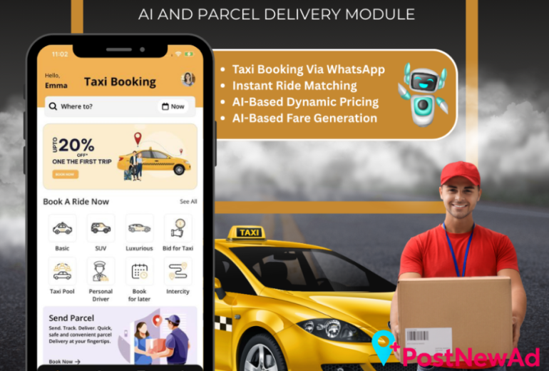 Uber Clone Taxi App with AI and Parcel delivery Module