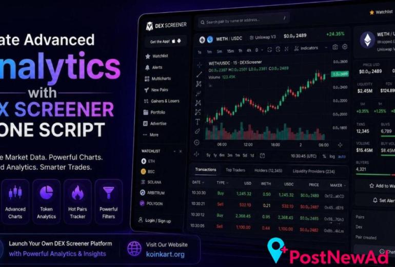 Create Advanced Analytics with DEX Screener Clone Script