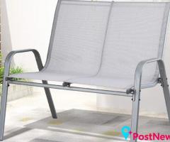 Gardeon Grey Steel Outdoor Bench for Backyard Seating