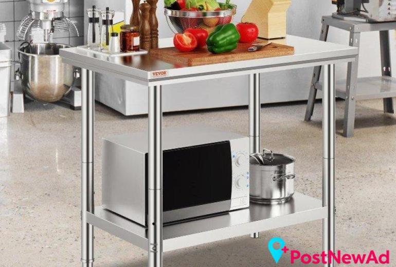 Stainless Steel Food Prep Bench for Commercial Kitchens