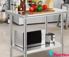 Stainless Steel Food Prep Bench for Commercial Kitchens