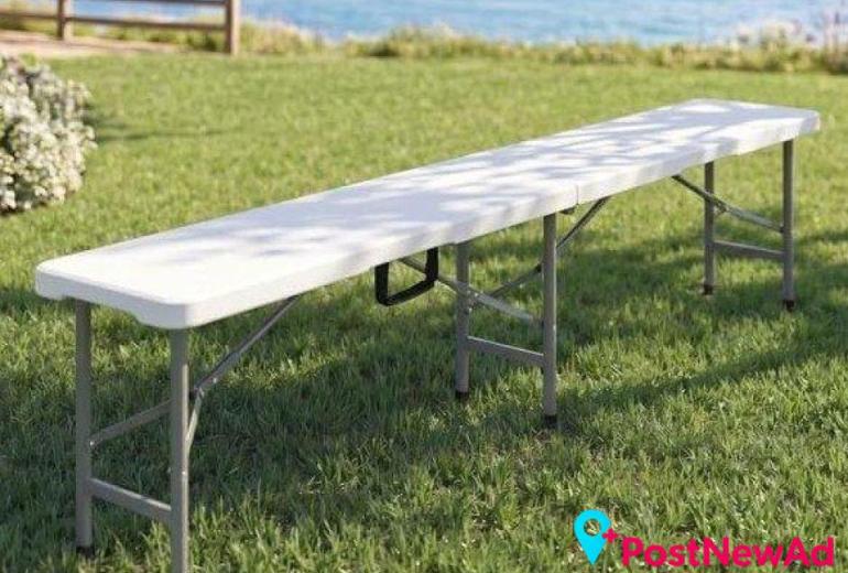 Gardeon 180cm White Folding Bench for Events