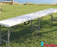 Gardeon 180cm White Folding Bench for Events
